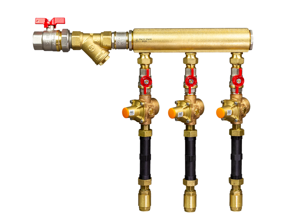 Ридан WDU.3R 160W1055R — Узел распределительный этажный для систем водоснабжения V1 DN32-3L-20-7BIZ20-BV15